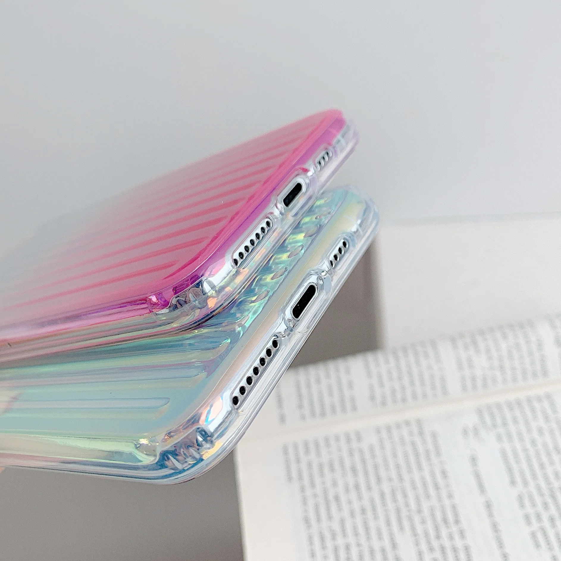 

Rainbow Glitter Stripe Cases For iPhone 11 Pro max 7 8 Plus Xr Xs Mas Silicone Laser Luxury Clear Cover for iPhone 12 Pro Max SE