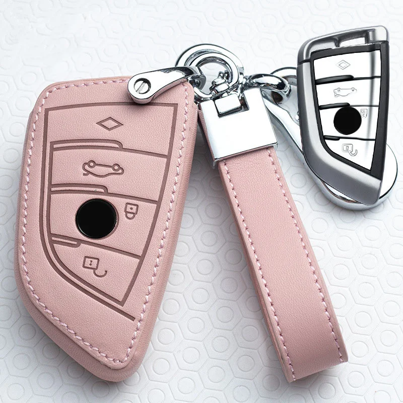 

Leather Car Remote Key Case Cover For BMW 1 2 3 4 5 6 7 Series X1 X3 X4 X5 X6 F30 F34 F10 F07 F20 G30 F15 F16 Protection