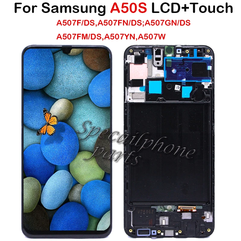 ЖК дисплей Super AMOMLED для Samsung Galaxy A50S SM A507FN/DS A507F/DS A507 сенсорный экран с дигитайзером в