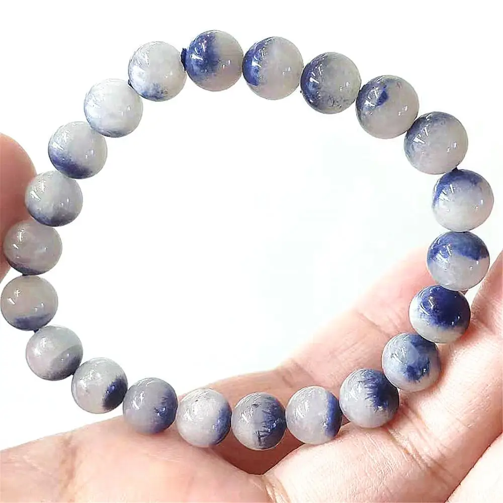 8 5 мм натуральный синий Дюмортьерит Рутиловый Кварц Браслет с украшением в виде