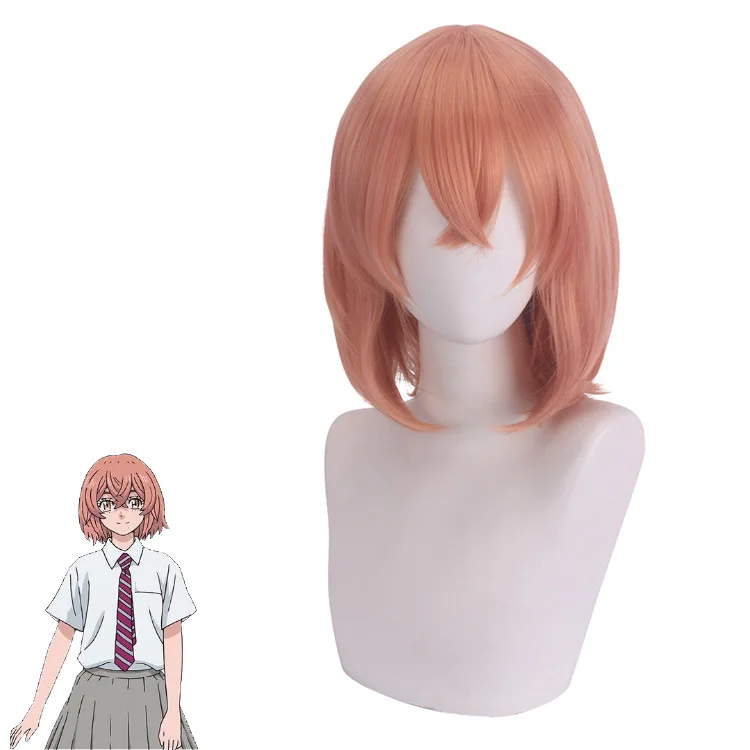 

Anime 30CM Tokyo Revengers Tachibana Hinat Cosplay Wig Orange Short Hair Heat Synthetic Fiber Hair Cap Party Girls Women