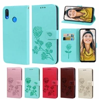 y9 2019 fashion rose flower leather flip case for huawei y9 2019 funds mobile phone cover for huawei y 9 2019 capa