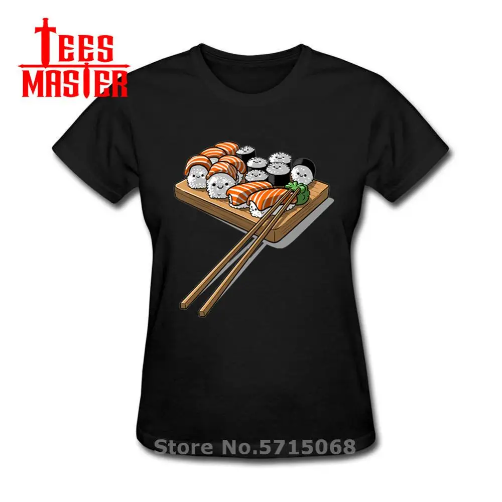 Васаби Одежда Забавный суши семьи хлопчатобумажная футболка с рисунком Лето