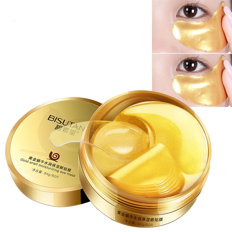 

Snail Eye Patches Collagen Moisturizing Golden Eyes Care Wrinkle Mask 60PCS Gel Remove Dark Circles Bag Firm Lifting Anti Aging