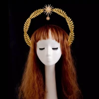 gothic lolita devil feat goddess crown sun halo crown headband gorgeous vintage mary baroque tiara goddess crown headpiece