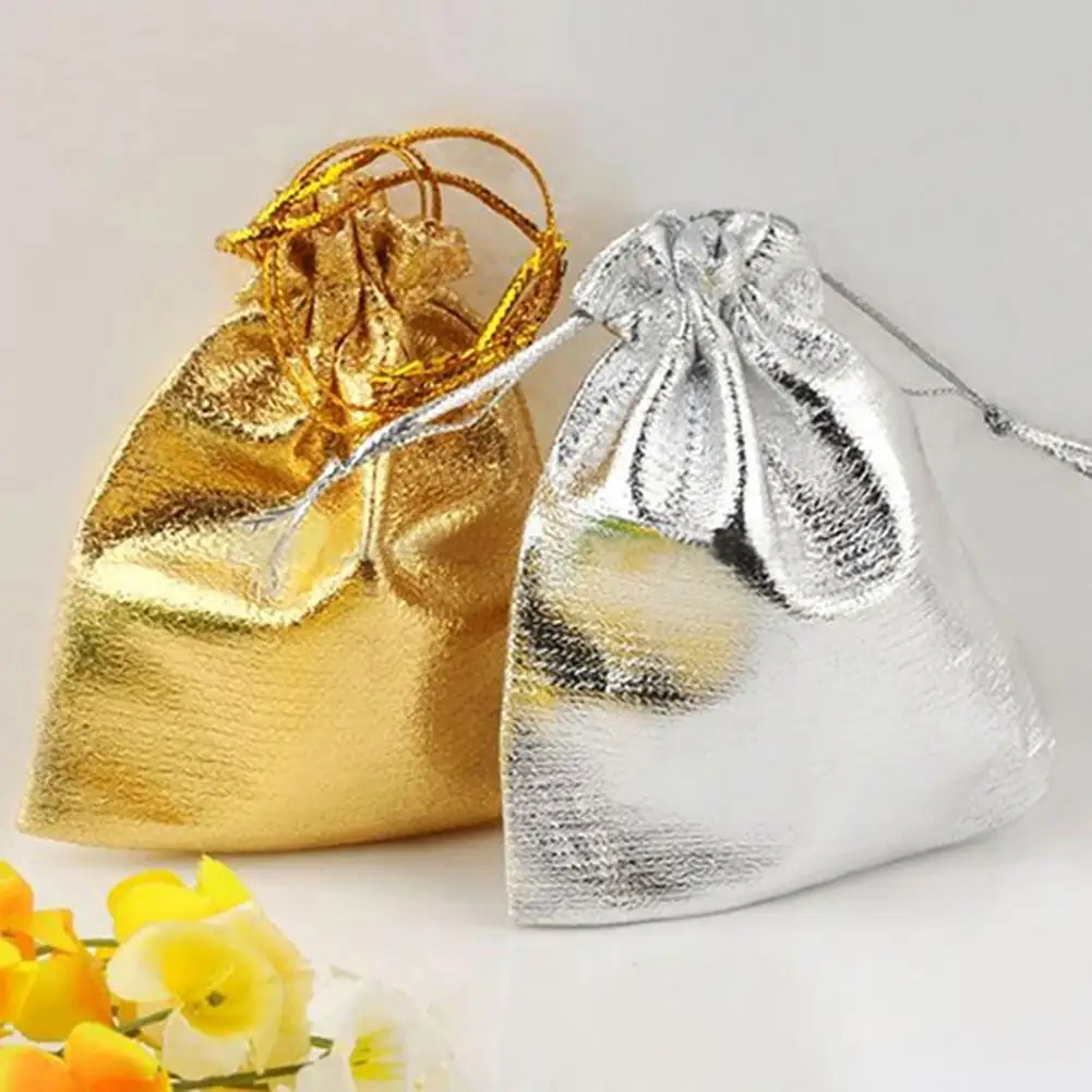 

Hot Sales!! 25 Pcs Pouch Portable Multi-Functional Organza Gold Jewelry Wedding Pouch for Travel