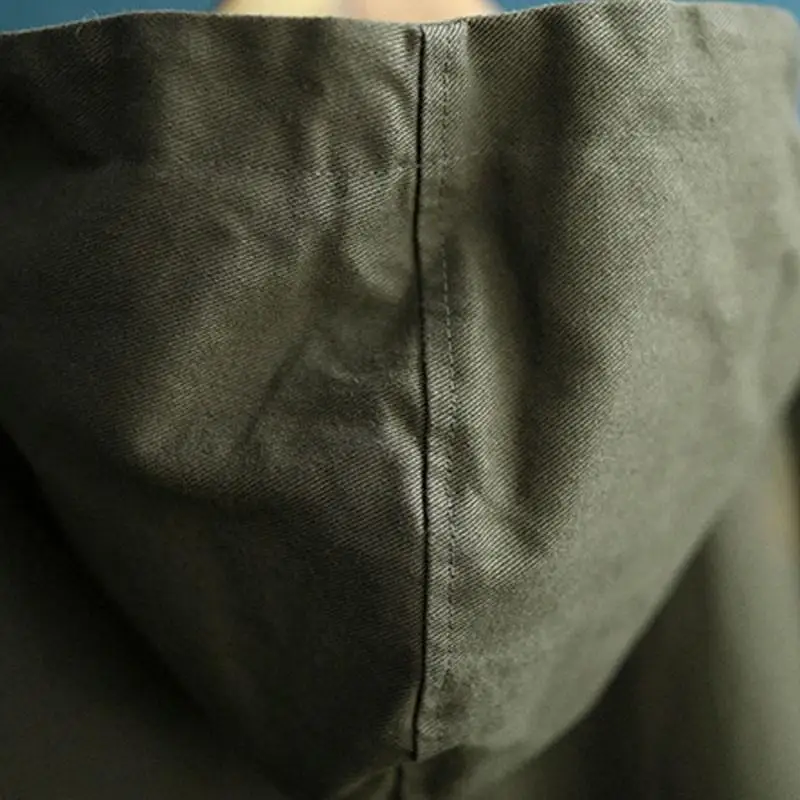 

Autumn New Loose Plus Size Hooded Single Breasted Windbreaker Simple Casual Solid Color All-match Women Long Coat