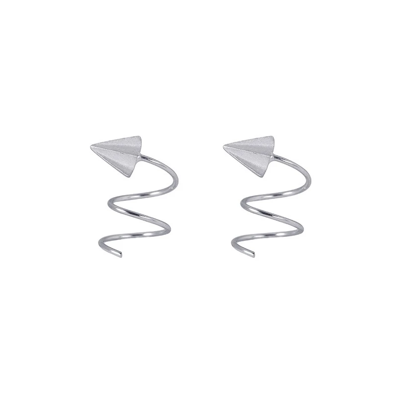 

1 Pair Plane Charm Women Silver Plated Earrings Fine Jewelry for Girls Fashion Luxury Design Beauty Party Ear Studs Gifts