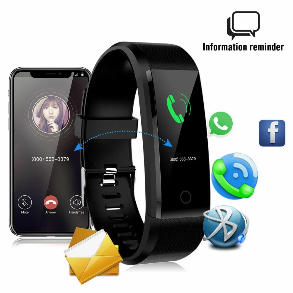 Умный Браслет ID115 Plus с OLED экраном спортивный шагомер часы для фитнеса бега ходьбы