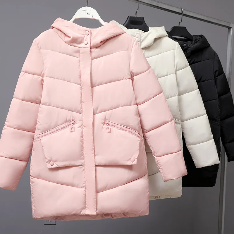 

Irregular Winter Jacket Women Plus Size Womens Parkas Thicken Outerwear Solid Hooded Coats Female Slim Cotton padded Basic Tops