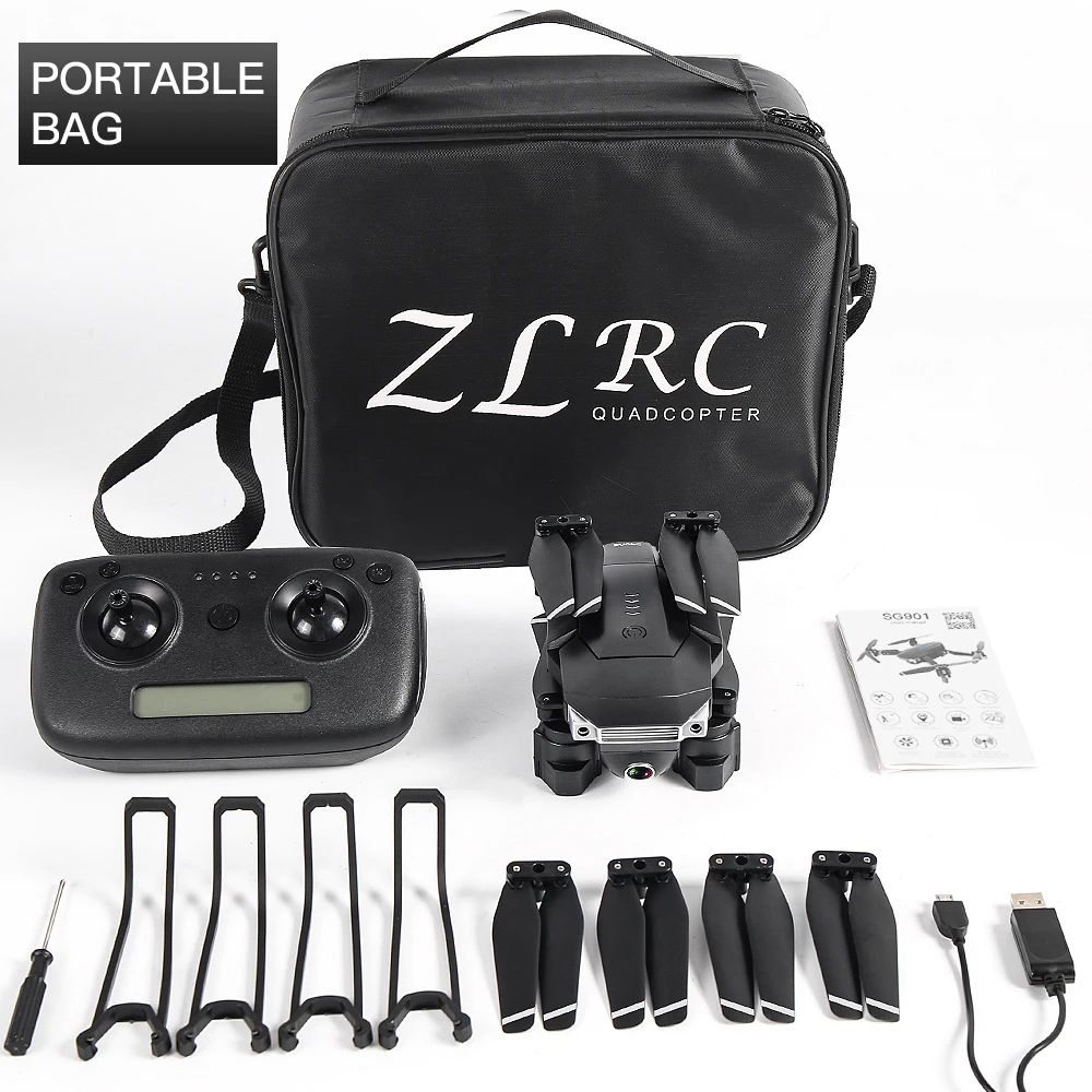 ZLRC Новый Sg901 камера Дрон 4k 1080p Hd Двойная следуй за мной Квадрокоптер Fpv