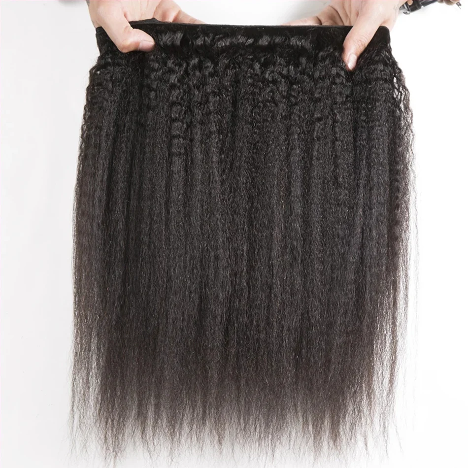 Афро кудрявые прямые 30 дюймов 3 4 пряди грубые яки человеческие волосы