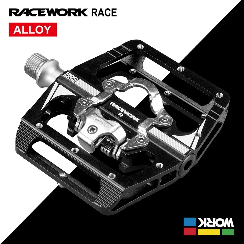 Велосипедные педали RACEWORK для горного велосипеда автоматические на платформе
