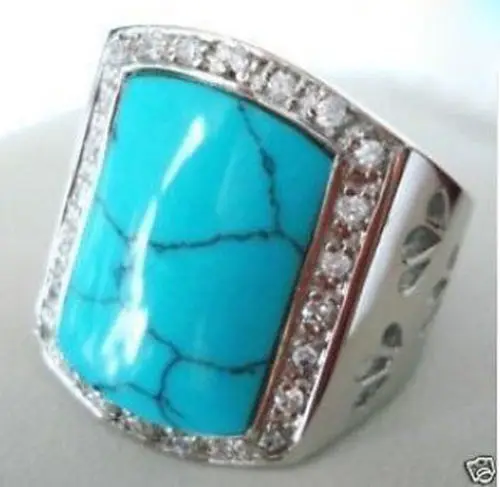Оптовая цена 16new ^ Title882 ювелирные изделия тибетские мужские кольца с бирюзой