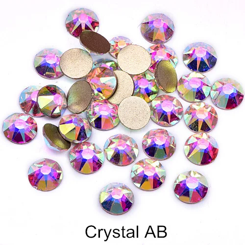 5A 8 Big+ 8 Small Cut Facets Стразы для ногтей, стекло, кристалл AB/прозрачные стразы с плоской задней поверхностью, не Горячие Стразы, украшение, кристалл Y3552 - Цвет: Crystal AB