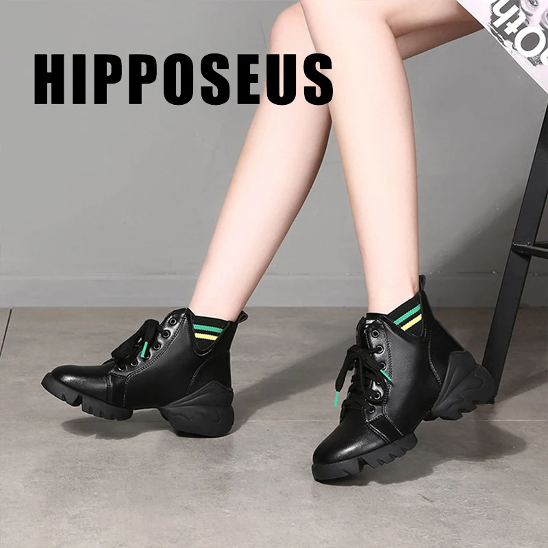 

Hipposeus Dance Sneakers For Woman Girls Ladies Casual Shoe Modern Jazz Square Dancing Shoes Hiphop Exercise Black Boots Salsa