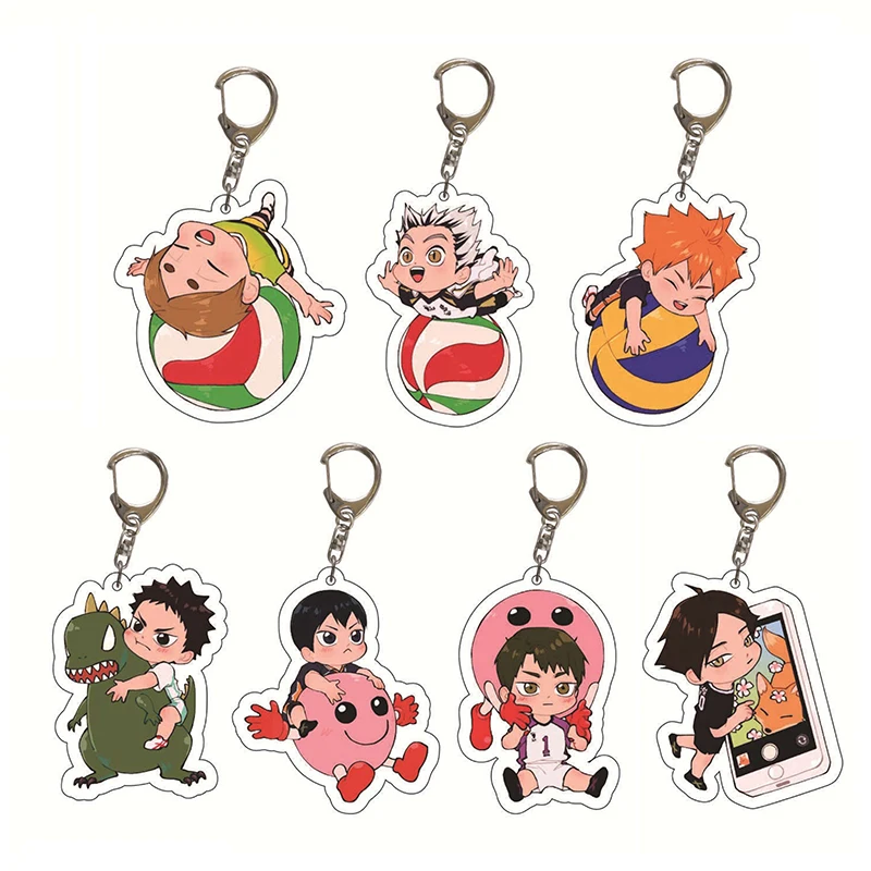 Милый Haikyuu! Фигурки Подвесные брелки для ключей школьные волейбольные мальчиков