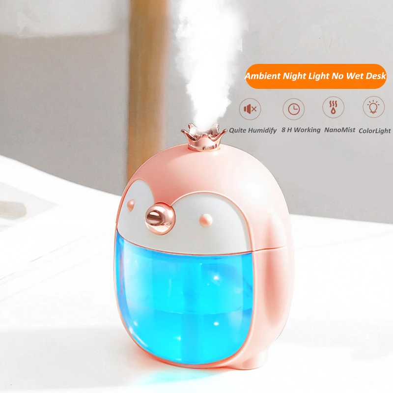300 мл ультразвуковой увлажнитель воздуха с милым пингвином портативный USB