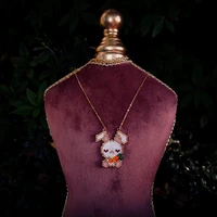 fairywoo cute rabbit necklace girl handmade miyuki bead jewelry wholesale high quality gift animal stainless steel chocker
