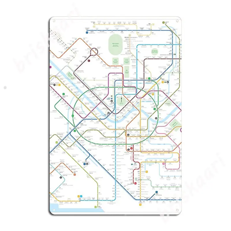 Сеул Карта метро металлические знаки бляшки создание стены паб брикет постеры |