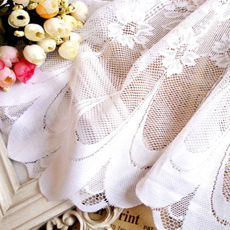 1 шт. кружевные сетчатые короткие занавески с карманом для штанги кухни двери