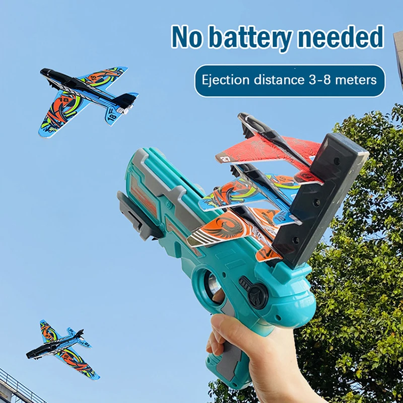 

Foam Catapult Airplane Children Outdoor Hand-cast Launcher Glider Model Back To The Future 2022 New Year Gifts