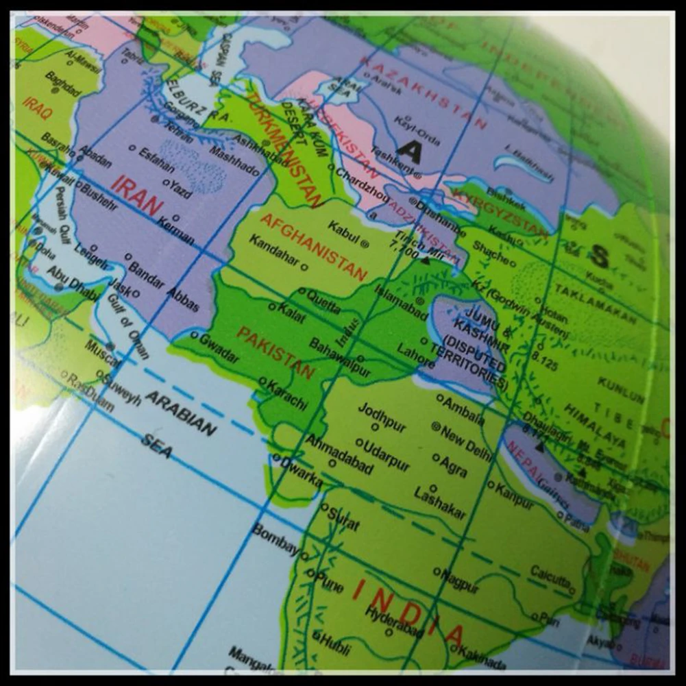 30-сантиметровый раздувной мяч с картой мира Земля, образовательная игрушка для изучения географии детей, для использования дома.