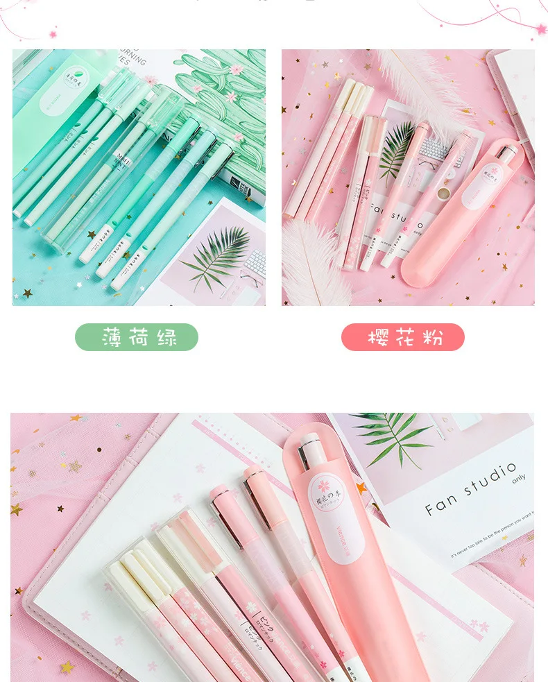 AngelHere Store 0,5 мм/0,38 мм гелевая ручка в стиле Сакура Kawaii ручка для школы канцелярские принадлежности аксессуары для планировщика подарки для девочек