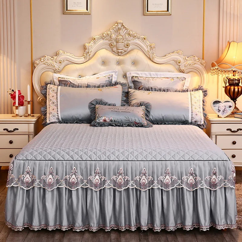 

Padded cotton lace 1.5 m 1.8 m 2.0 m bed skirt stretch bed cover bed apron bed cover lace pillowcase