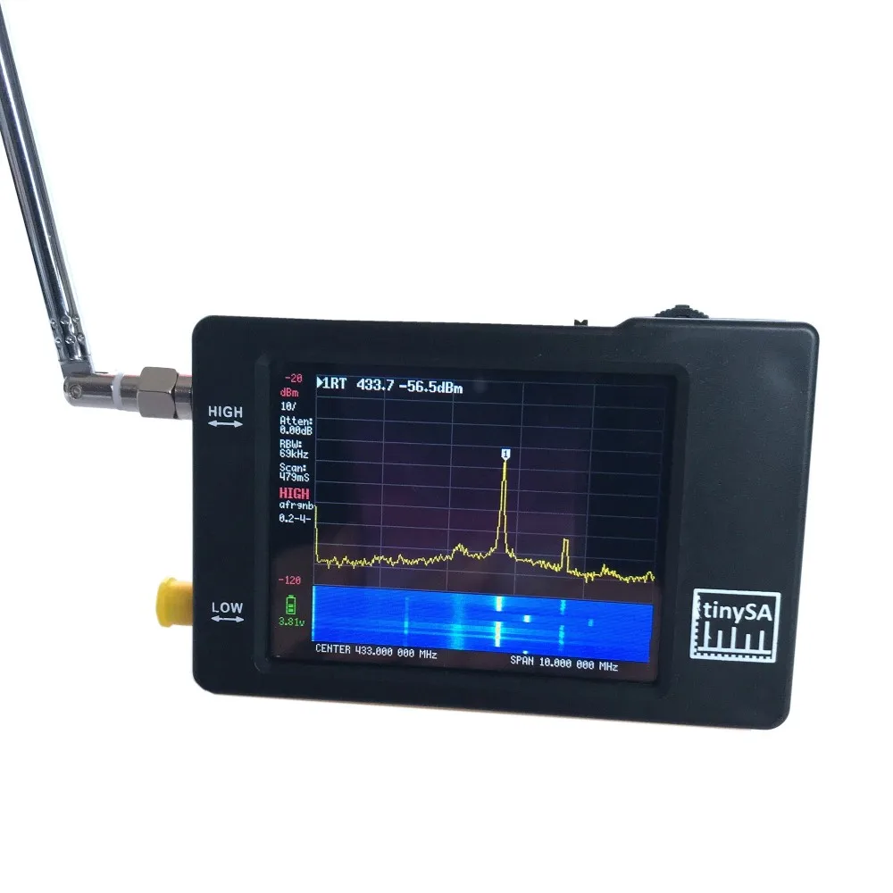 Ручной MF/HF/VHF UHF 0 1 MHz до 350MHz 240MHz-960MHz анализатор спектра TinySA + 2 8 &quotTFT сенсорный