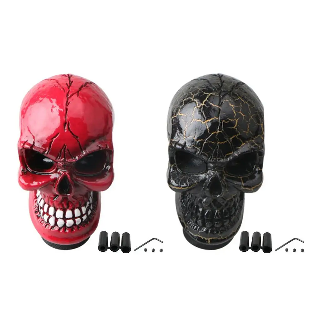 

Universal Manual Gear Shift Knob Shifter Lever Knob Skull Head Gear Knob with Adapters Car Decoration Interior Accessories