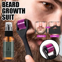 naturally harmless beard growth roller set beard growth kit men beard growth essence nourishing enhancer beard oil spray beard