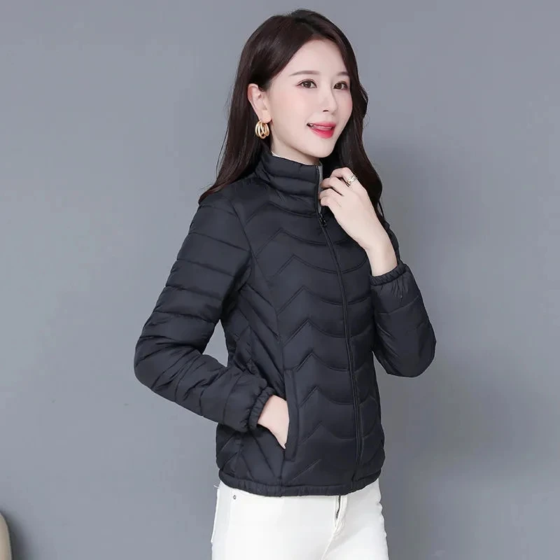 

New style women's padded jacket with stand-up collar 2021 autumn and winter jacket Women's lightweight short warm down jacket