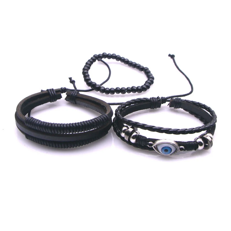 Fashion Bracelete Genuine Leather Multilayer Eye Bracelet Men Vintage Punk Rock Women Alloy Beads Nautical Jewelry | Украшения и