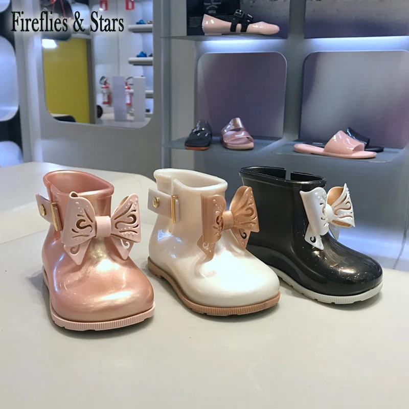 Всесезонная детская непромокаемая обувь для девочек Прозрачная Детские