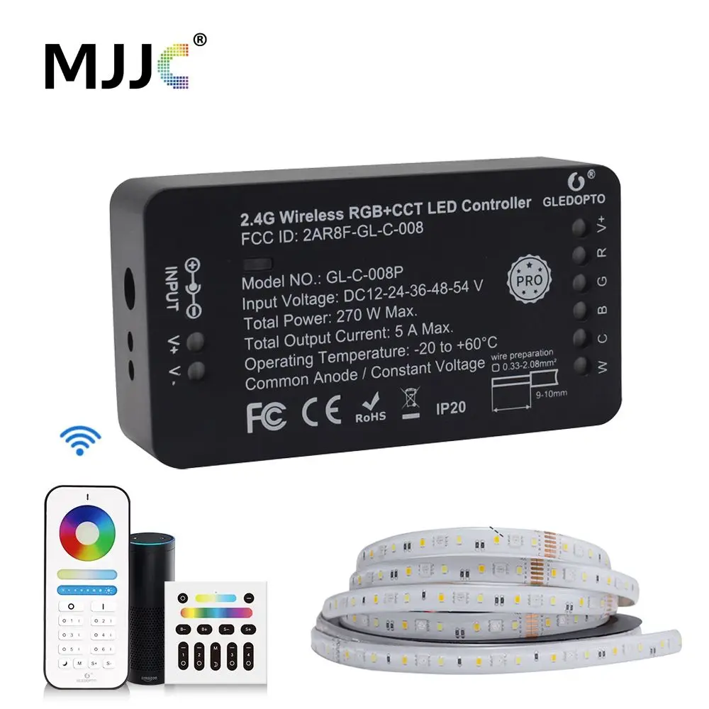 Пульт управления светодиодной лентой RGB CCT Pro 2 4 ГГц управление голосом работает с