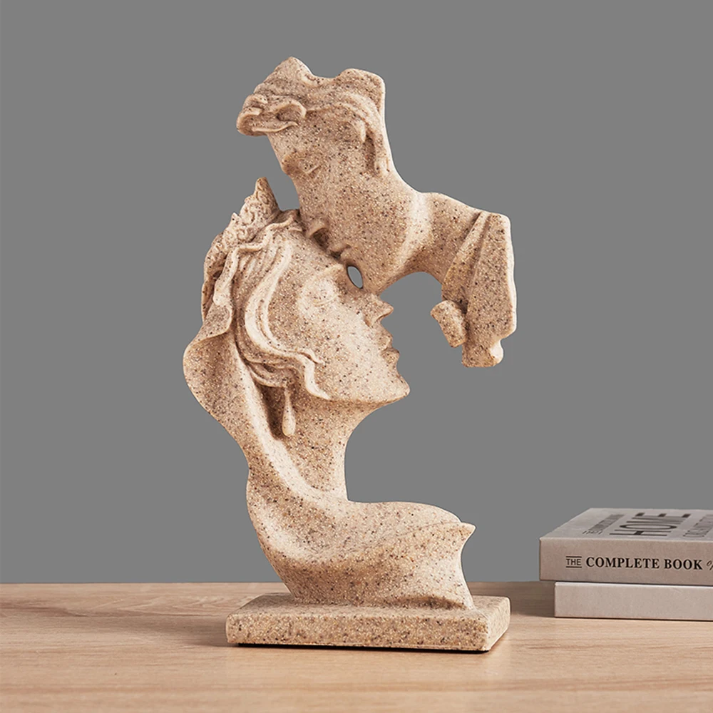 

MODREN RESIN KISS MASK STATUE ABSTRACT ORNAMENTS ART STATUETTES MASK SCULPTURE CRAFT FOR OFFICE VINTAGE HOME DECOR WEDDING GIFTS