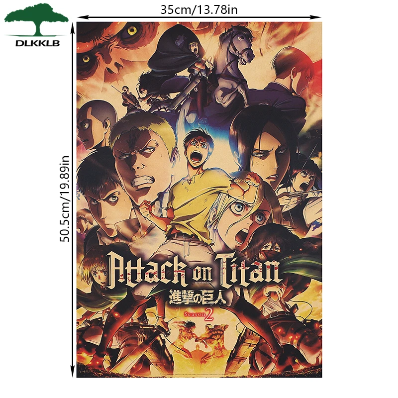 DLKKLB аниме атака на постер Titan классический мультфильм крафт бумаги настенная
