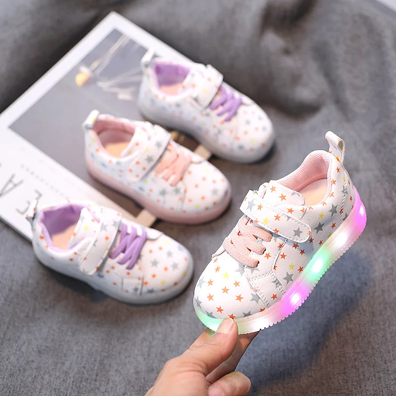 

CNFSNJ Kids up shoes LED baby girls boys air cushion Flash lamp soles sports sneakers New Fashion Surprise price