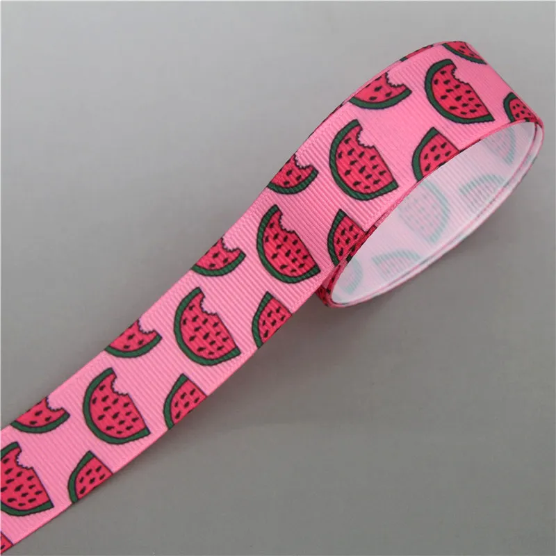 DHK 5 ярдов арбуз плед напечатан Grosgrain ленты ленточный аксессуар Hairbow Головные