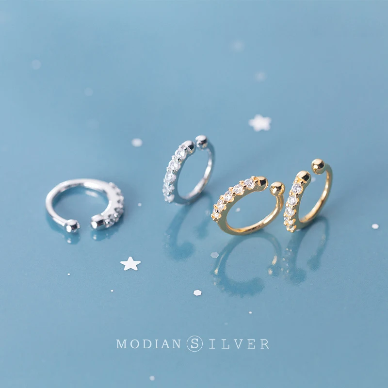 Modian реальные 100% 925 Стерлинговое Серебро Золото Цвет прозрачный CZ маленькие
