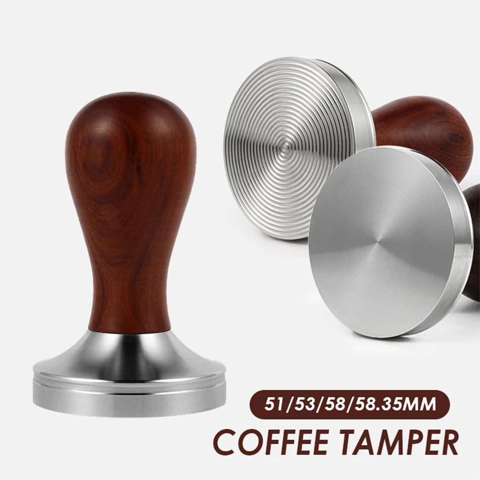 

51/53/58.3MM Coffee Tamper 304 Stainless Steel Coffee Powder Hammer Handle Flat/Thread Base Espresso Coffee Accessories Barista