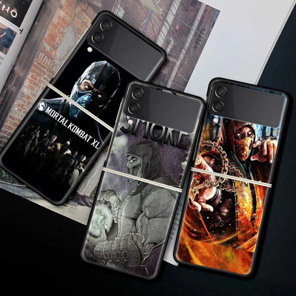 

Case For Samsung Galaxy Z Flip 3 Black Hard Phone Cover Z Flip3 5G Shockproof Bumper ZFlip 3 Shell Fundas Mortal Kombat Games