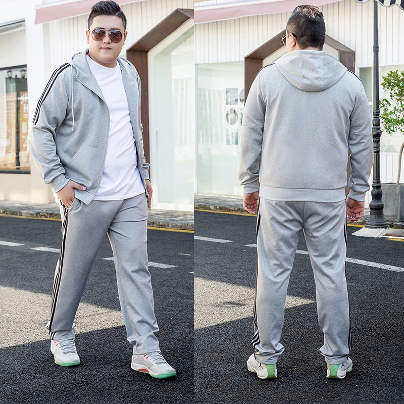 

Men's Sports Suit Hooded Hoodies Jacket Pants 2 Piece Jogger Set Men Sportswear Autumn Men's Sets Sweatpant Extra Large Size 9xl