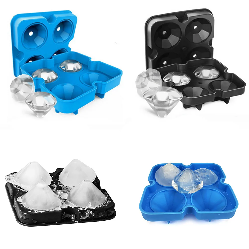 Силиконовый Лоток Для Льда 3D с алмазным узором форма для льда шарик виски формы