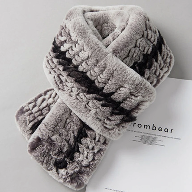 2020 Новый настоящий мех кролика женские зимние шарфы Толстая теплая шаль из