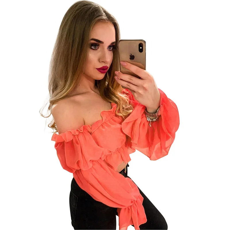 2019 Новая мода лето Европа Америка стильные женские сексуальные Слэш шеи с