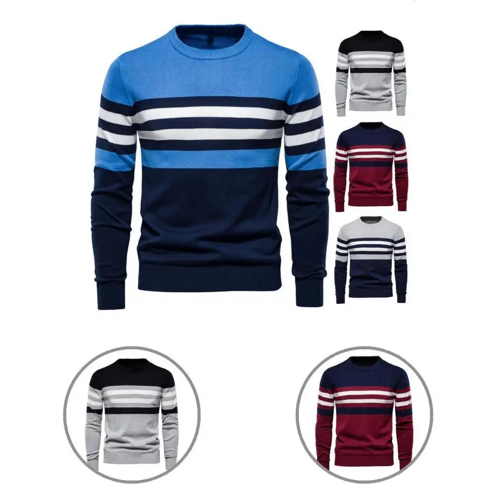 

Crew Neck Terrific Slim Men Sweater All Match Winter Sweater Elastic for Dating