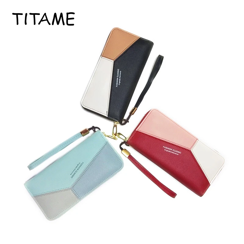 Бумажники TITAME Женский модный кожаный Кошелек длинный клатч держатель для карт на