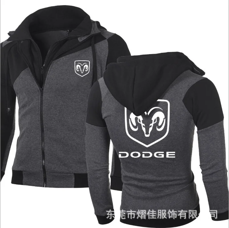 

Новинка 2021, осенняя модная Толстовка DODGE, повседневная куртка, толстовка с двойной молнией, хлопковые свитшоты для косплея